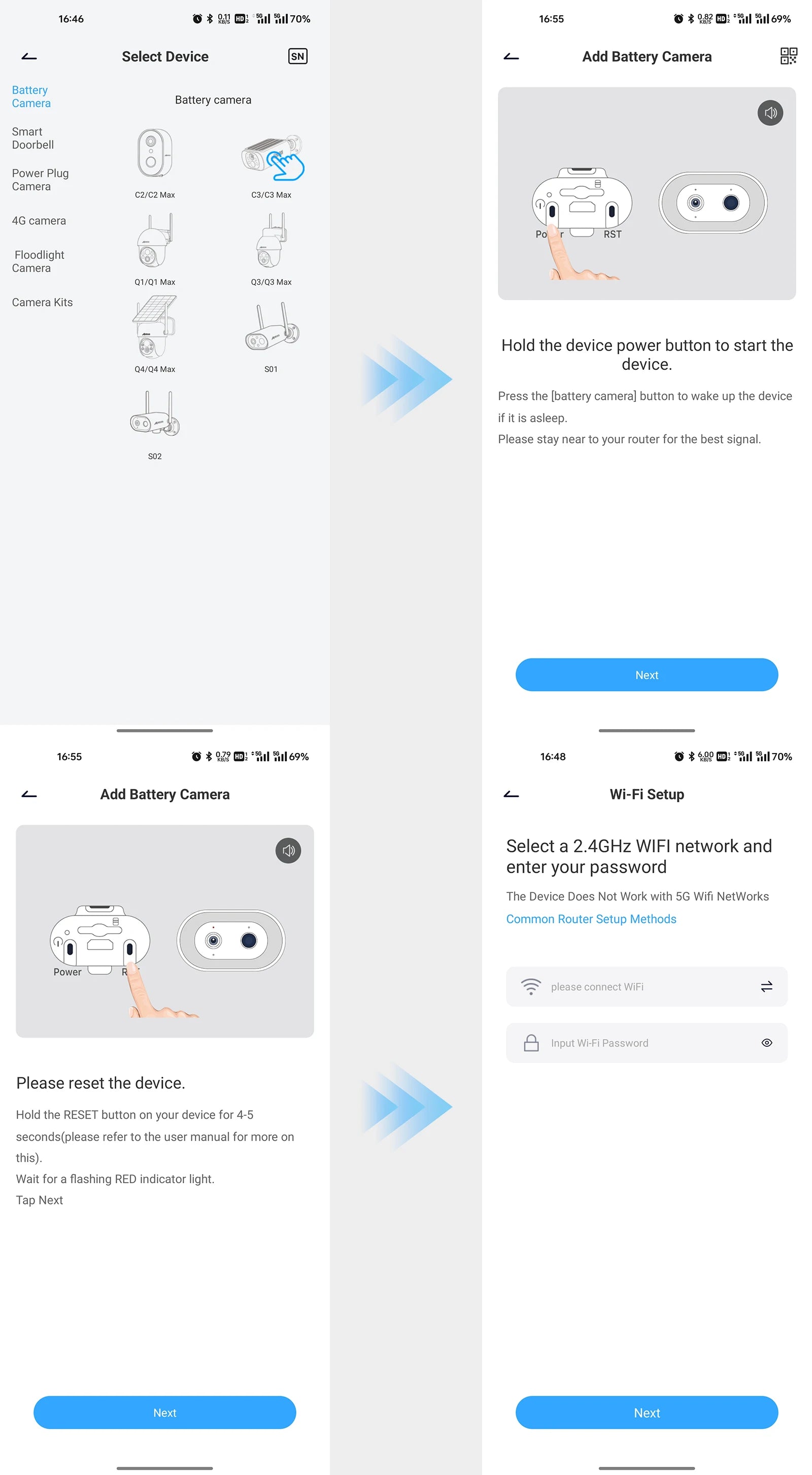 ANRAN 2K Wireless Solar Camera Outdoor Surveillance Integrated Battery Wifi Camera Humanoid Detection Flash Alarm Night Vision