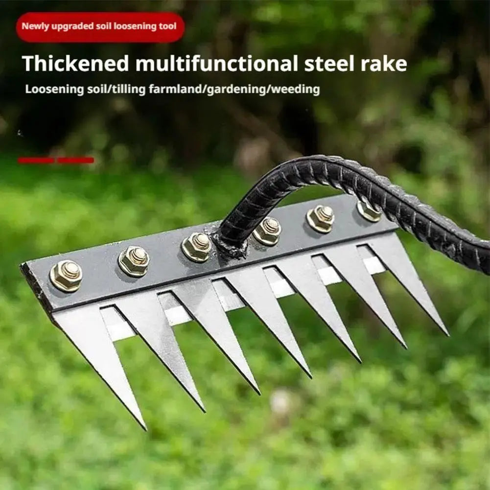 Steel Garden Hand Rake, 5–8-Tooth Options