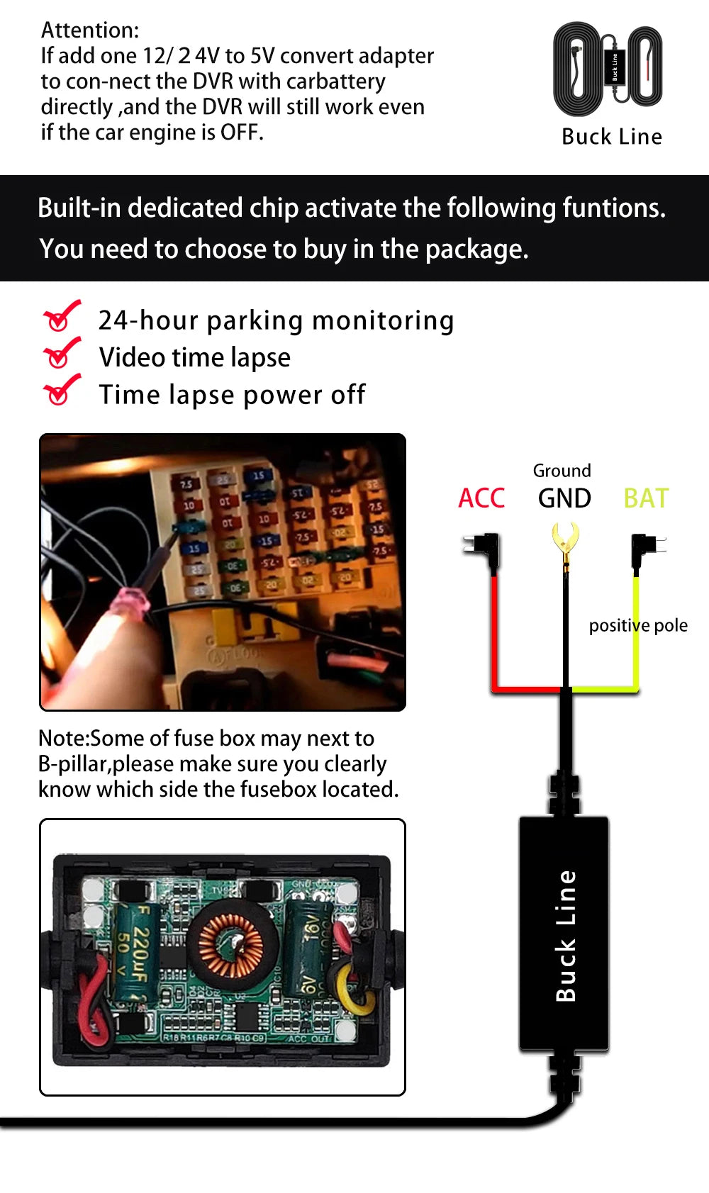 Dash Cam Dual Lens 4K UHD Recording Car Camera DVR Night Vision Video Recorder GPS Wi-Fi Room Black Box 2.5K Rear View Camera