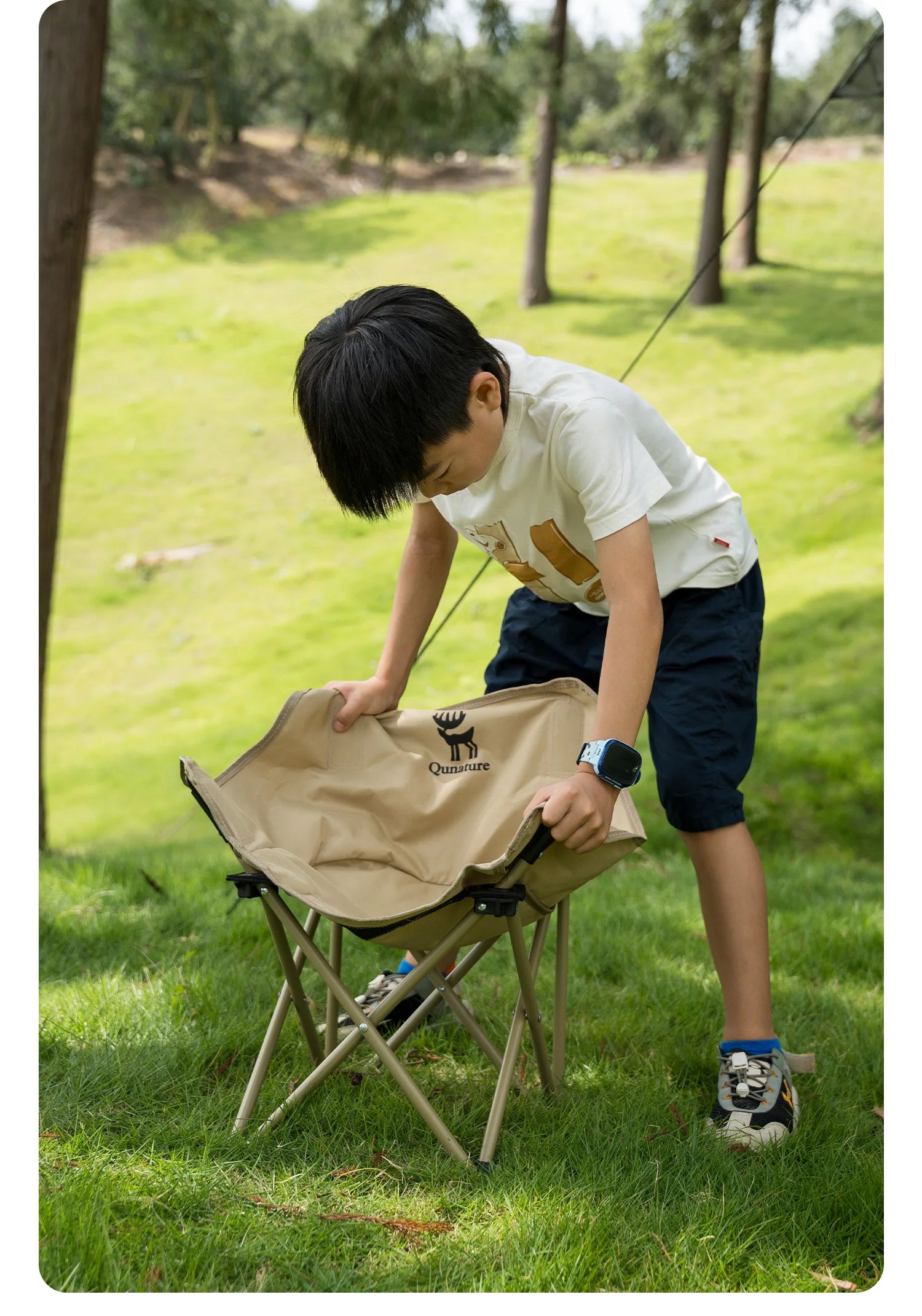 Folding Camping Chair Portable Steel Frame Picnic & Travel Seat