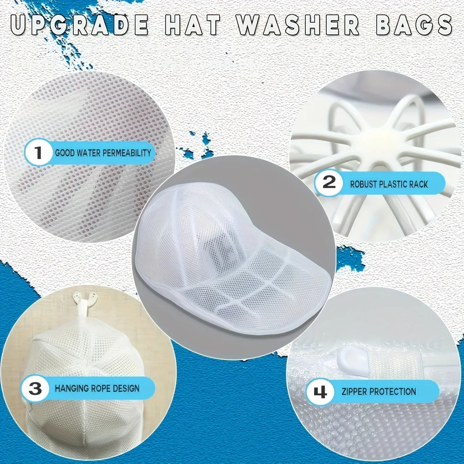 Hat cleaner cage for washing machine, hat cleaner with mesh bag, hat cleaner for baseball cap