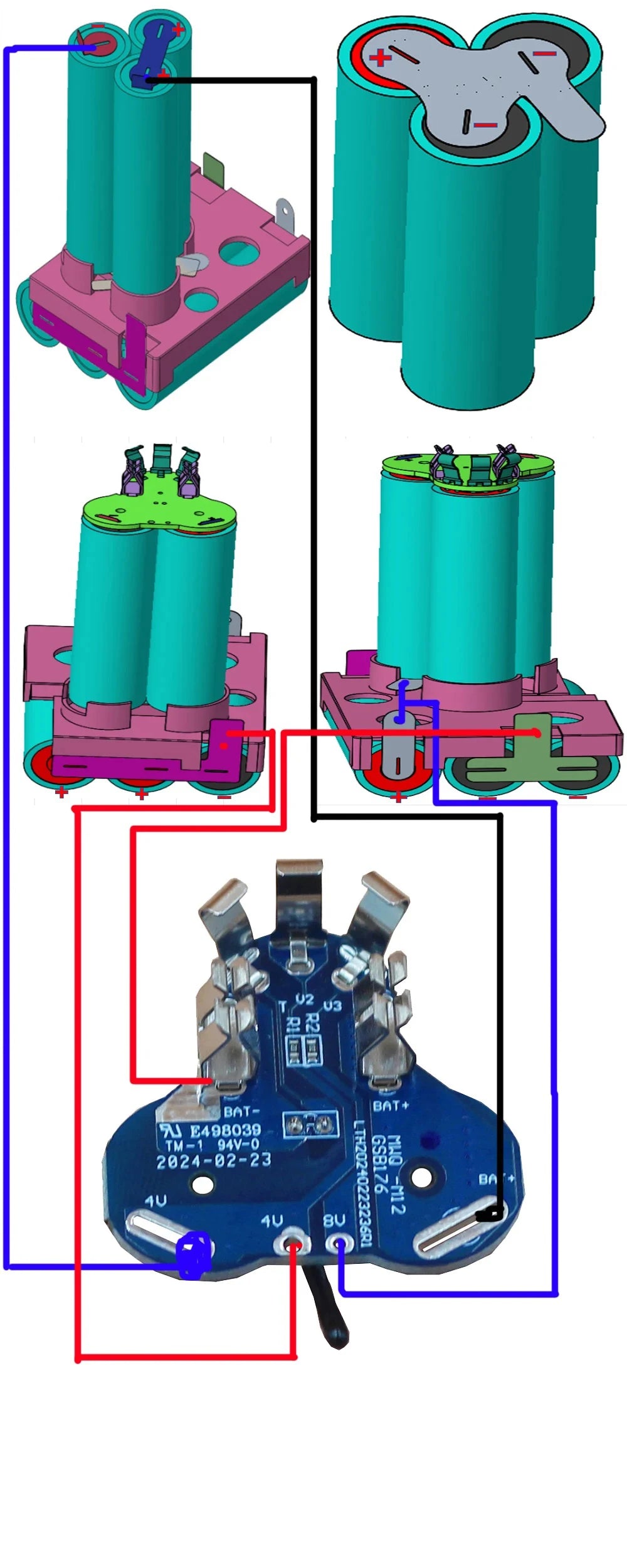 M12-batteri med BMS-beskyttelses-PCB for batteripakker kompatible med Milwaukee