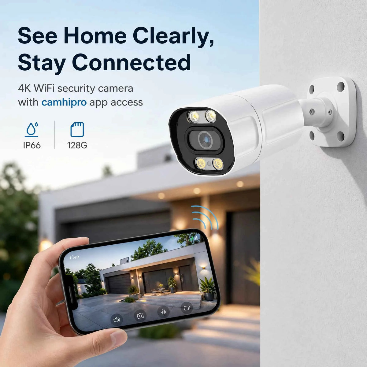 4K 8MP Outdoor IP Security Camera with Night Vision