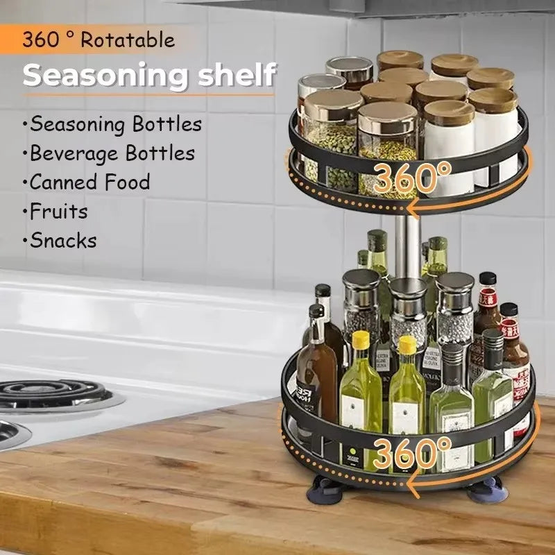 Portaspezie da cucina con piatto girevole a 360 gradi per riporre gli oggetti in modo efficiente e averli a portata di mano