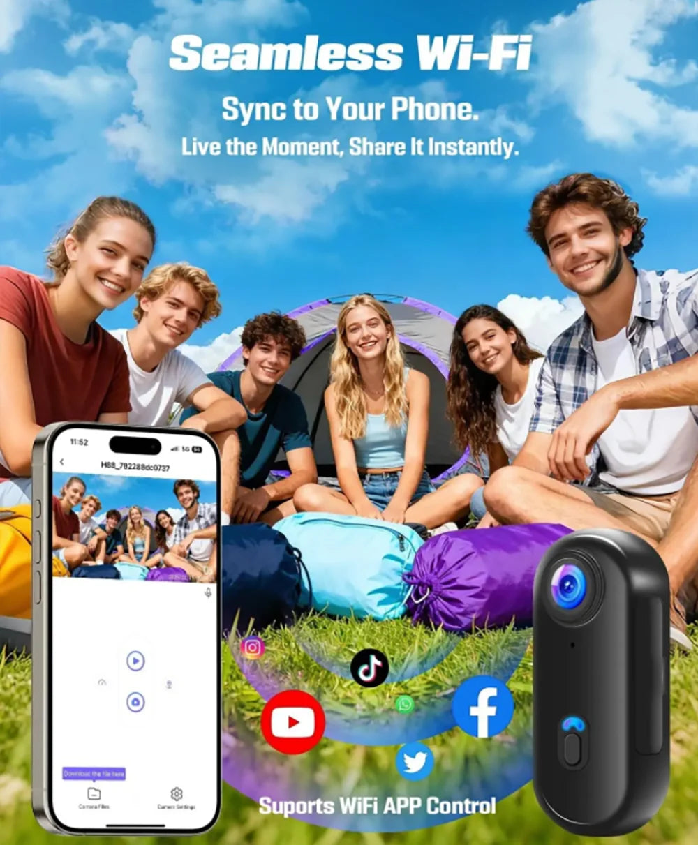 4K Mini Action Camera with WiFi and Waterproof Design