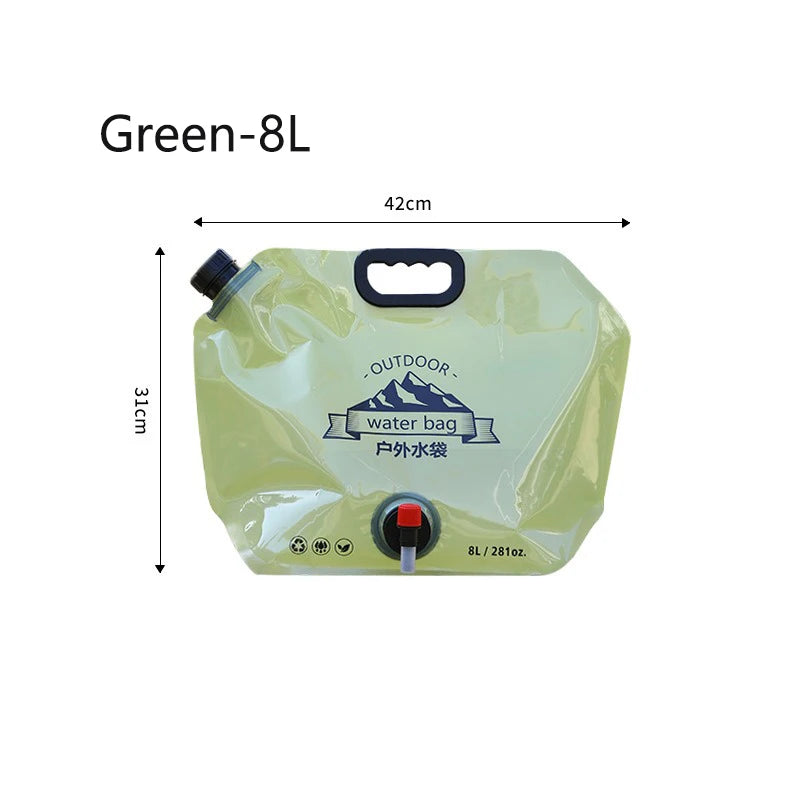 Portable Water Storage Bag Folding Outdoor Sports Camping Large-capacity Mountain Climbing Faucet Plastic Water Bag