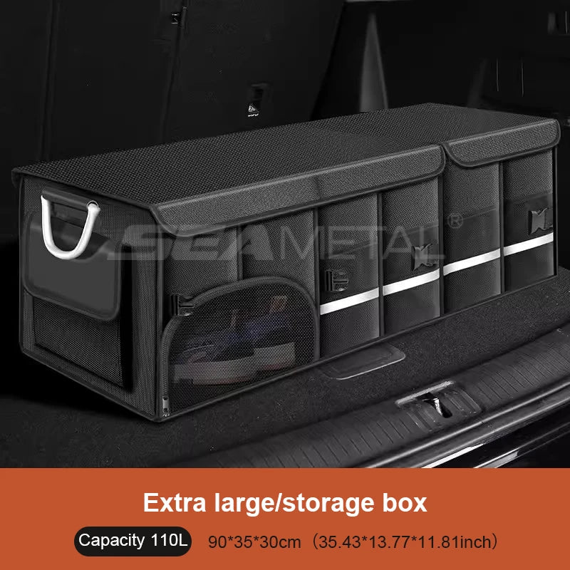 SEAMETAL Large Capacity Car Trunk Organizer 36L/72L/110L Foldable Car Storage Box Waterproof Storage Bag for Fishing Camping
