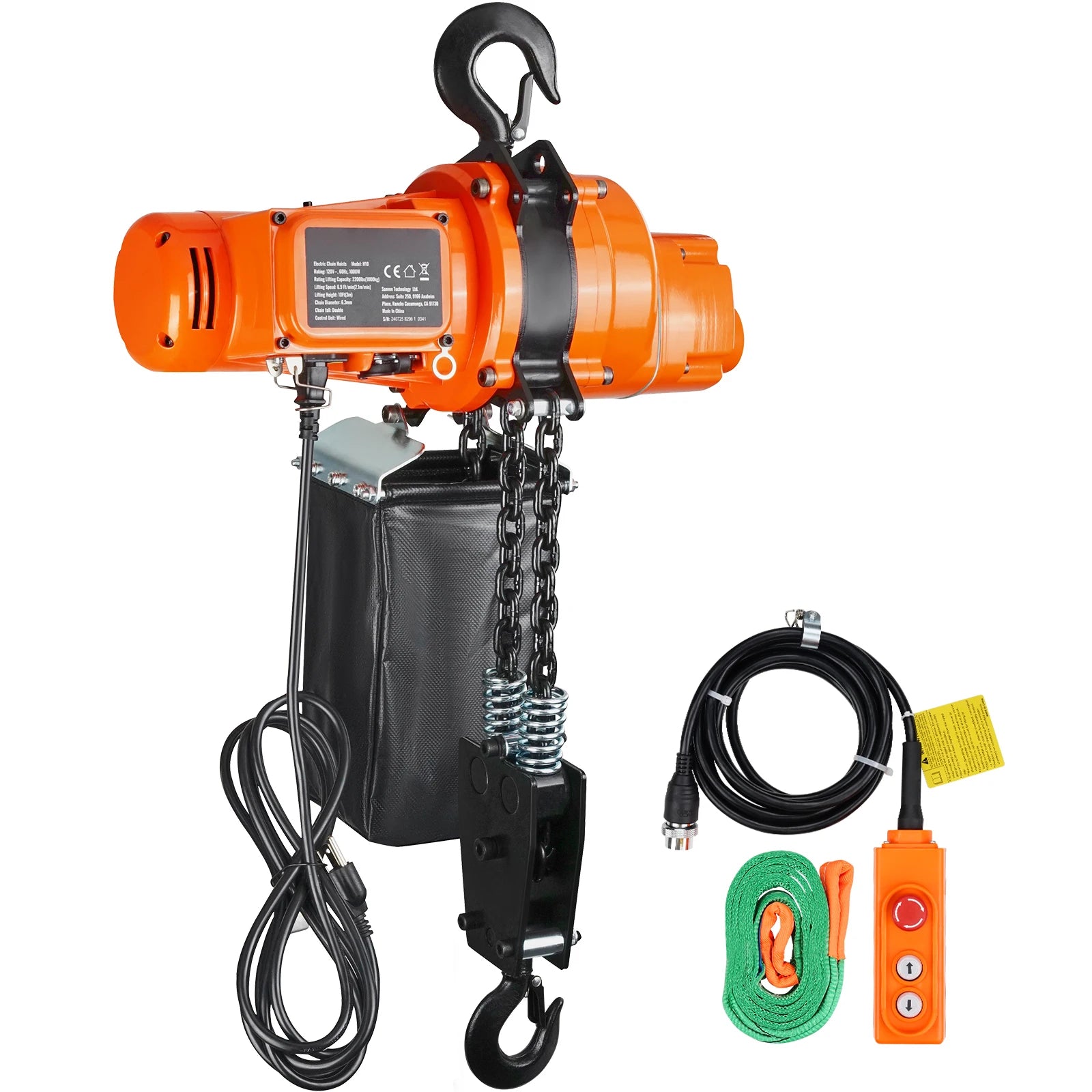 2200 lbs Electric Chain Hoist with 10 ft Lift & Wired Remote
