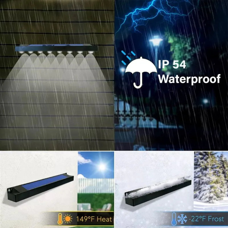Solar Wall Accent Lights, 4/8-LED Options
