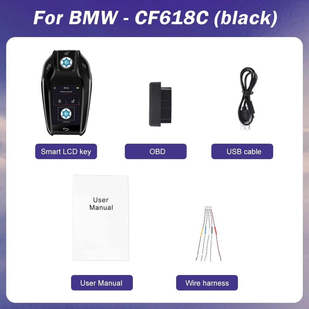2024 új univerzális LCD okos kulcs APP testreszabott háttérkép BMW/Audi autók LCD KEY kényelmes belépés automata zár