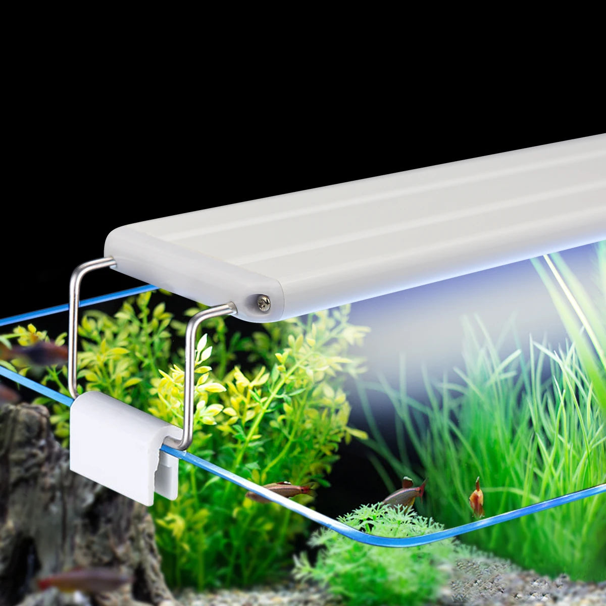 High Brightness White + Blue Aquarium Light 18-48cm EU Plug Waterproof Fish Tank Light For Plant Aquarium Box Decor Lighting