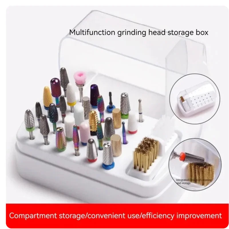 30-Hole Nail Drill Bit Storage Box