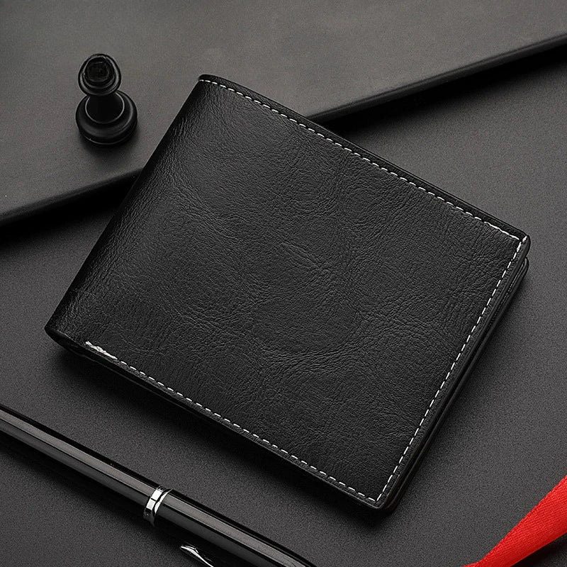Cartera de cuero sintético PU bifold con compartimentos para tarjetas y billetes