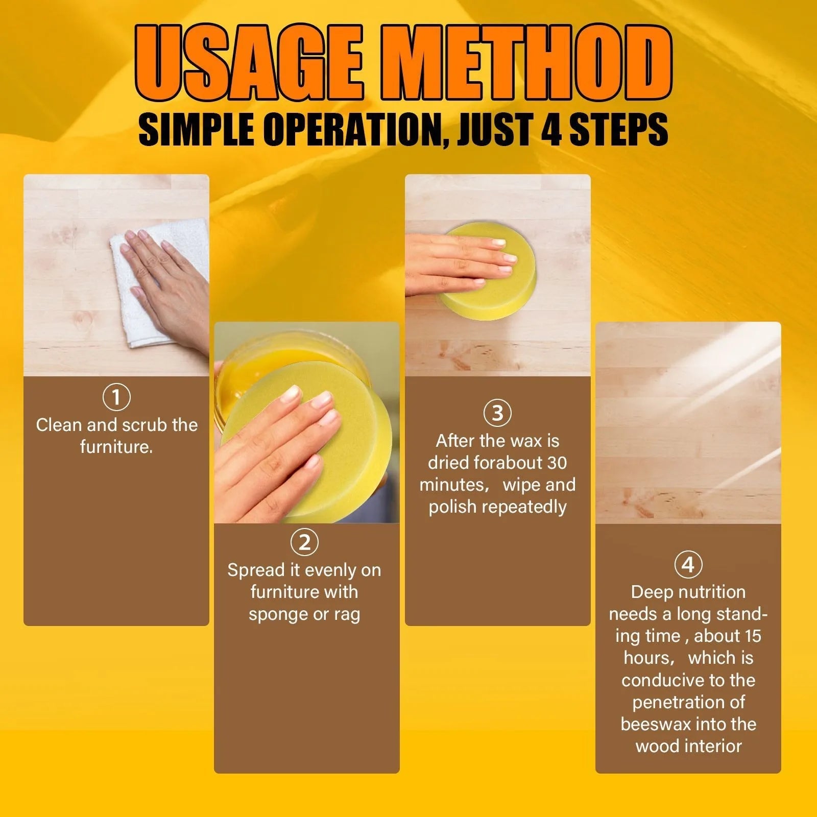 Polisher Wooden Furniture Polishing Beeswax Wear-resistant Furniture Care Wood Floor Maintenance Beeswax Wood Care Wax