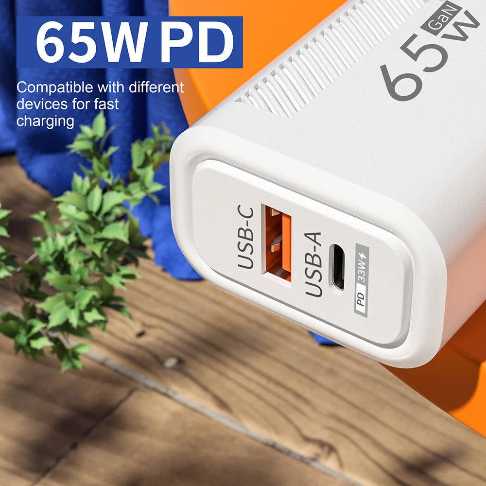 Dual-Port GaN Wall Charger - Plug and Kit Options
