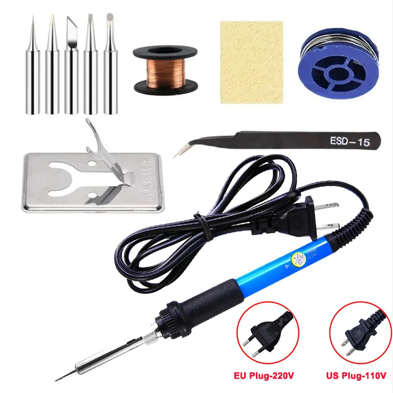 60W Adjustable Soldering Iron - Plug and Kit Options