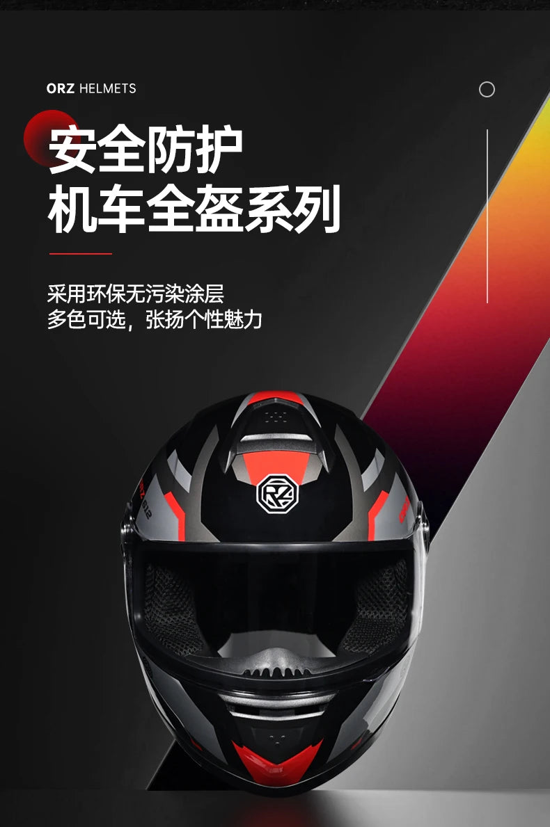 ORZ Full Face Motorcycle Helmet DOT Approved, Unisex ABS+PC