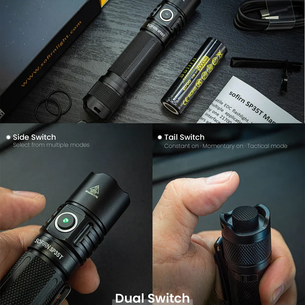 Тактическа LED фенерче 3800lm с USB-C зареждане