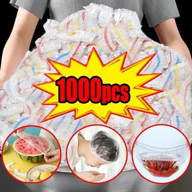 Plastic Food Cover Bags Food Grade Fresh-keeping Transparent Packaging Bag Reusable Wrap Kitchen Disposable Colorful Cling Film