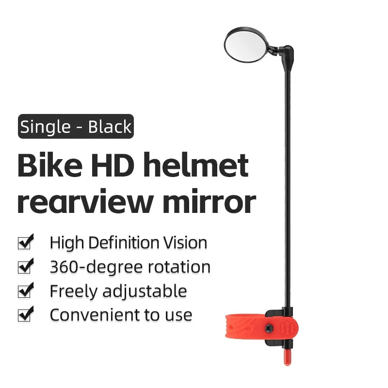 Bicycle Helmet Rearview Mirror with 360° Adjustable Viewing Angle