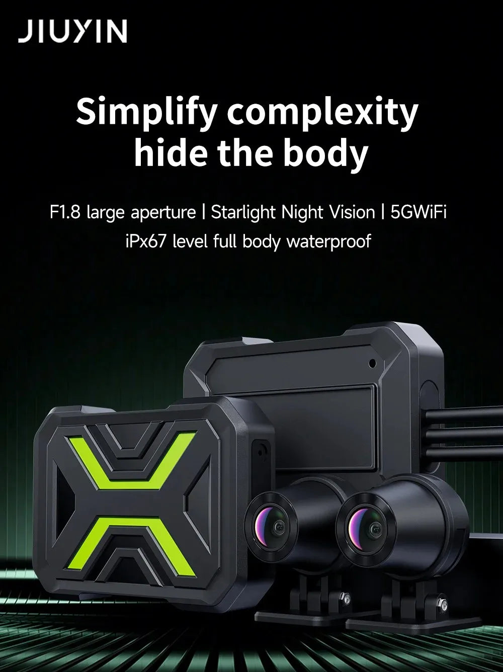 Dual 1080P Motorcycle Dash Cam Waterproof WiFi Front Rear Recorder