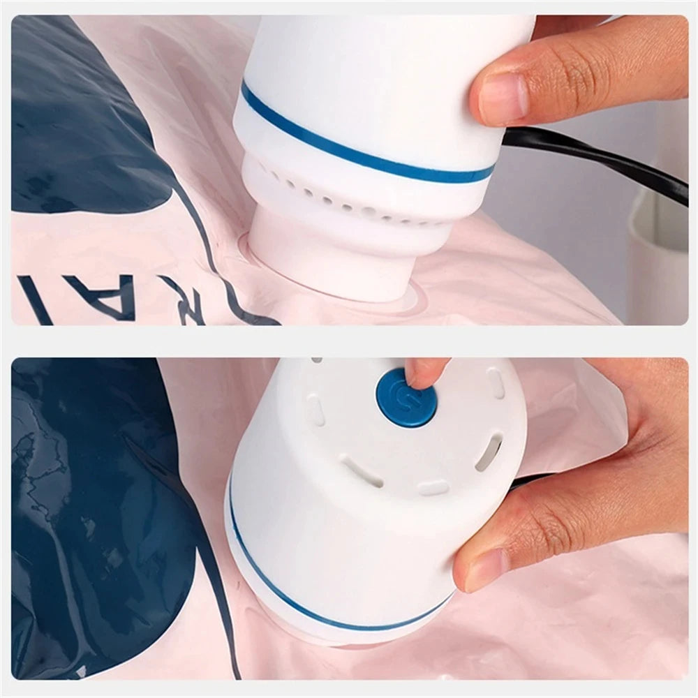 Pompe électrique pour sacs de rangement sous vide