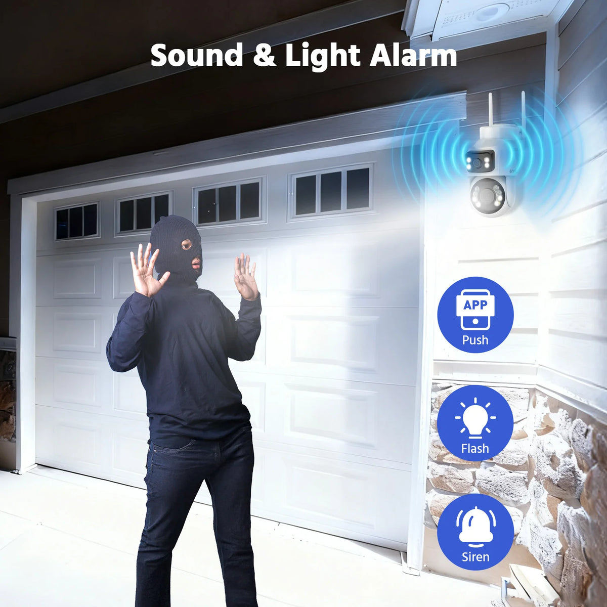 10MP Dual Lens PTZ WiFi Security Camera with 12X Optical Zoom and Color Night Vision