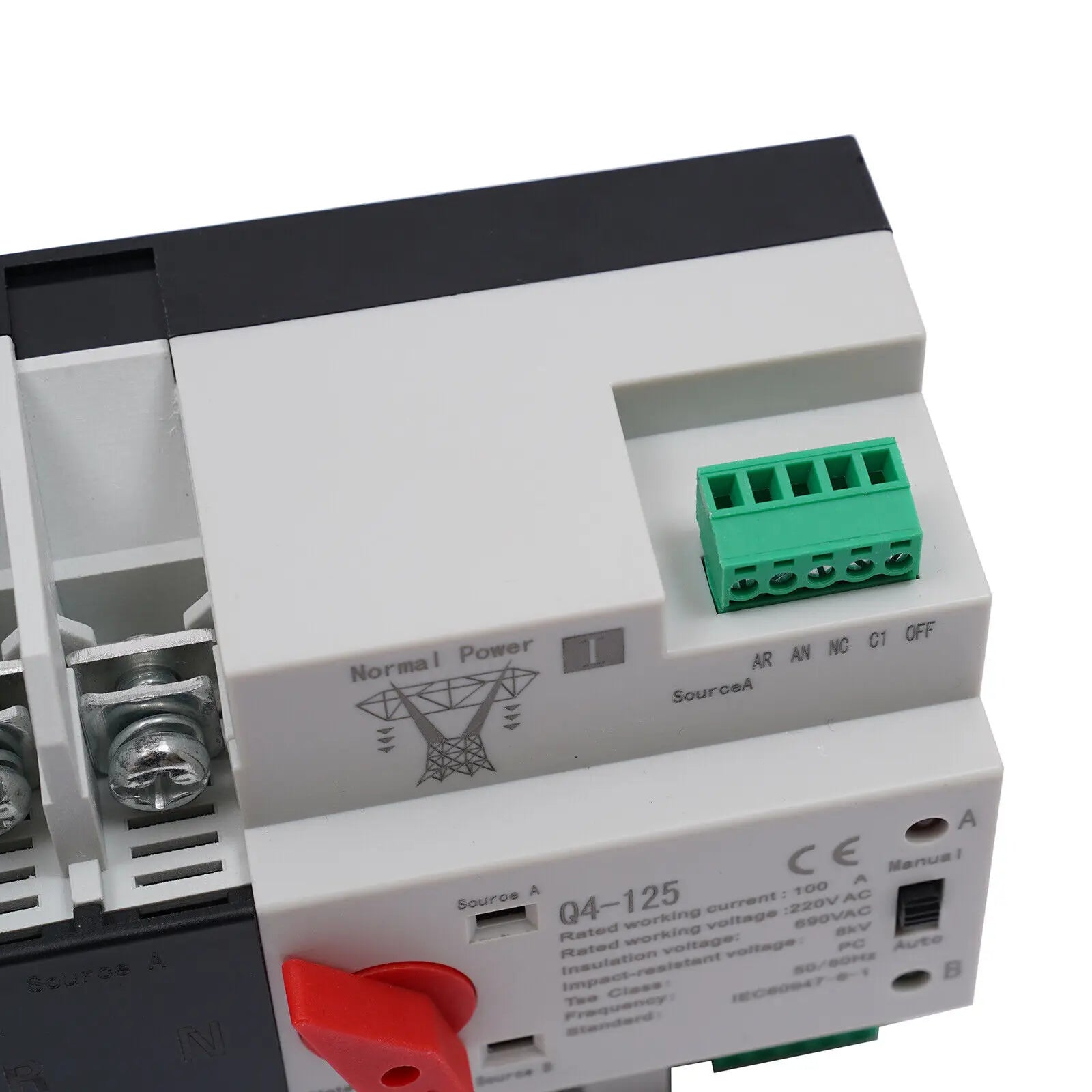 100A Dual Power Automatic Transfer Switch 2P ATS 110V