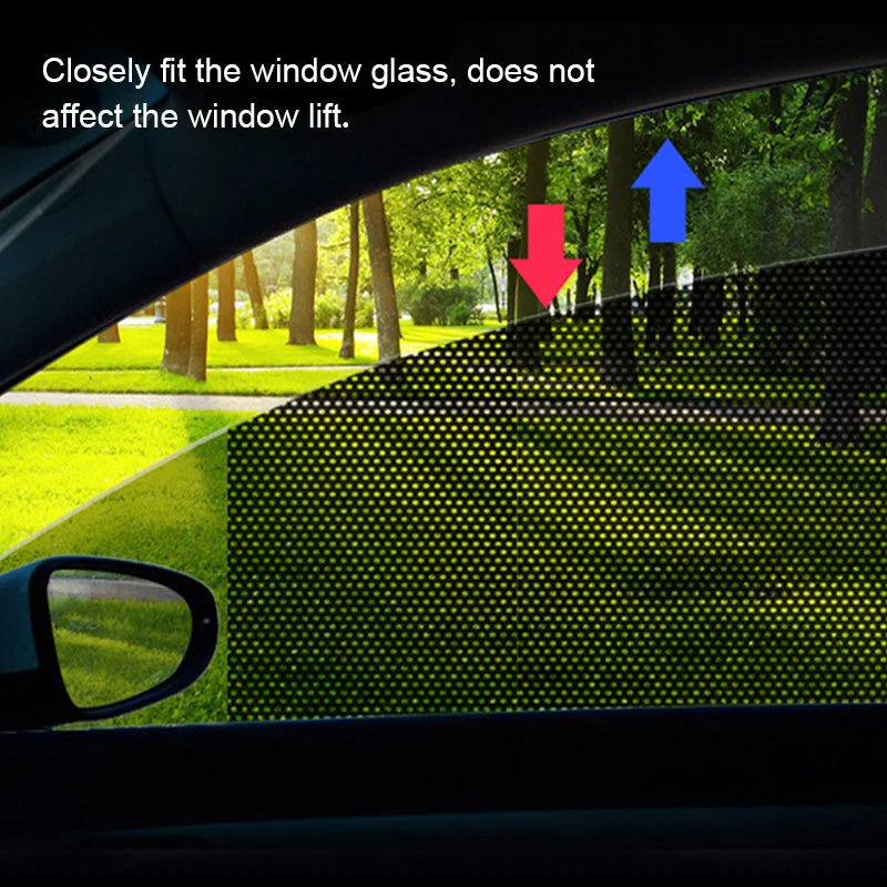 SEAMETAL 2Pcs Car Side Window Sun Shade Film Electrostatic Sunshade Sticker Summer Sun Protection Anti Glare UV Blocking Film