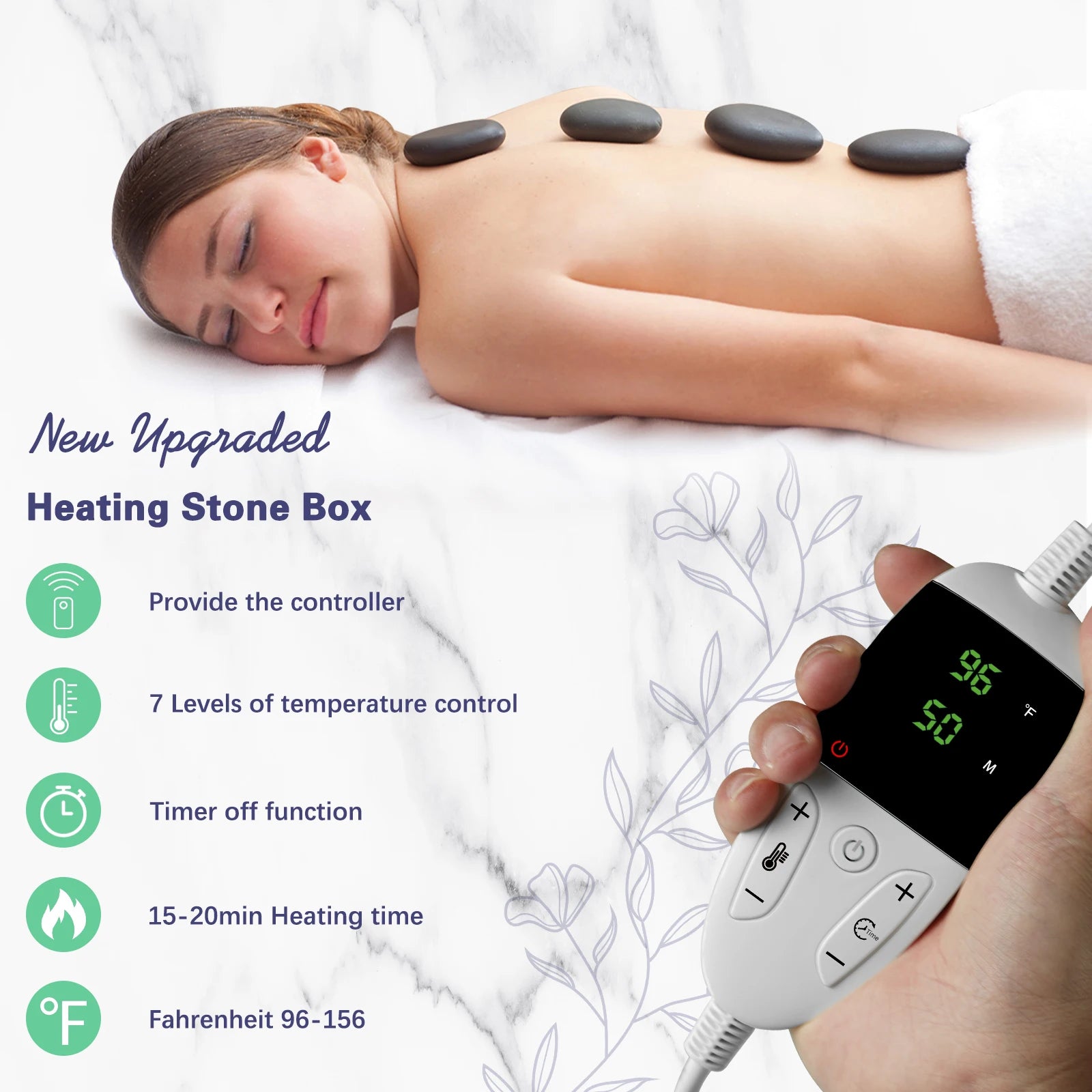 Hot Stones Massage Set with Temperature Adjustment