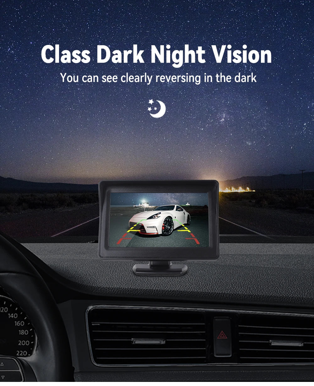 4.3" HD Car Backup Camera System with Monitor & Parking Guidelines