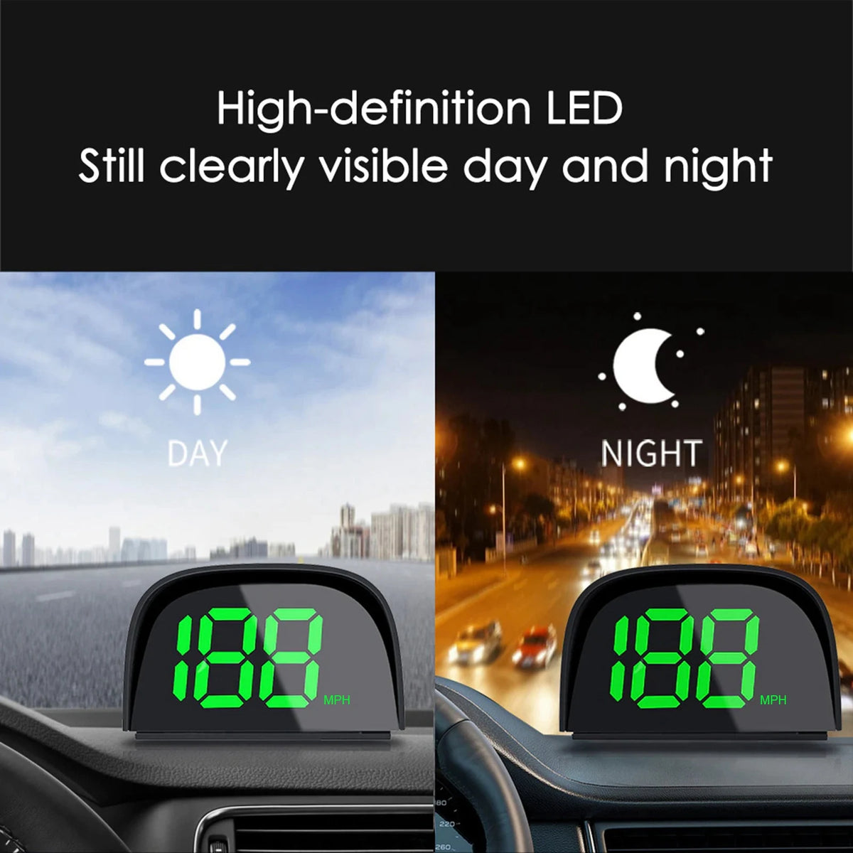 USB GPS Digital Speedometer, MPH/KMH & Green/White Options