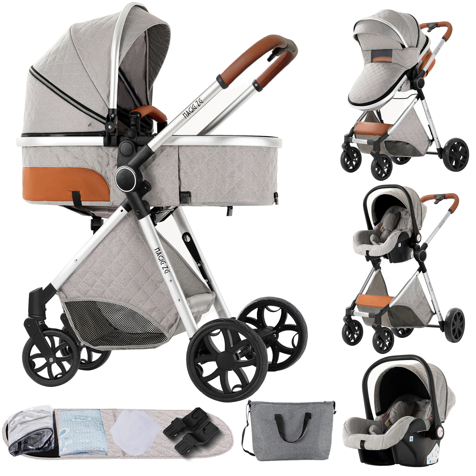 Baby Stroller 3‑in‑1 Lightweight Travel System