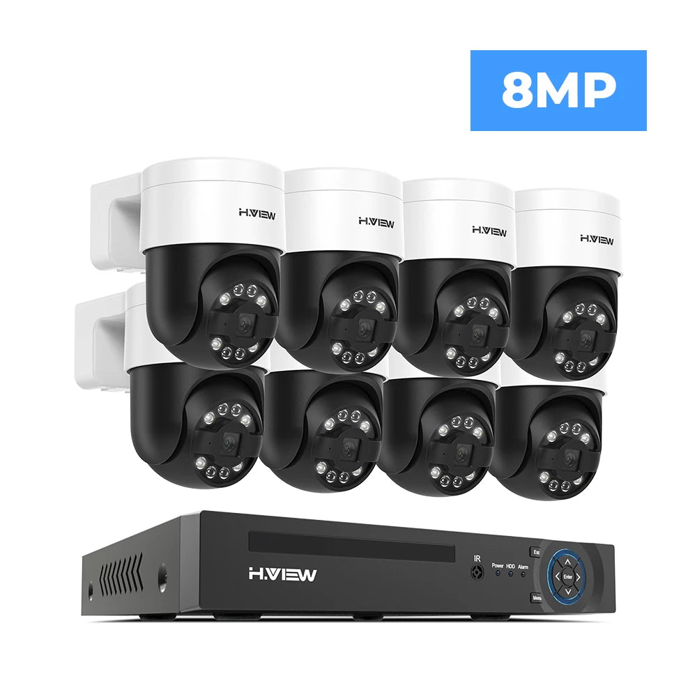 8CH 4K PoE CCTV Security Camera System with PTZ and AI Detection