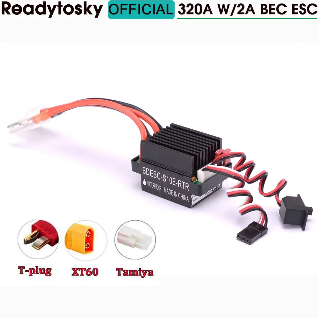 Regulátor otáčok pre jednosmerný motor s kefami, BEC 2 A, rôzne konektory