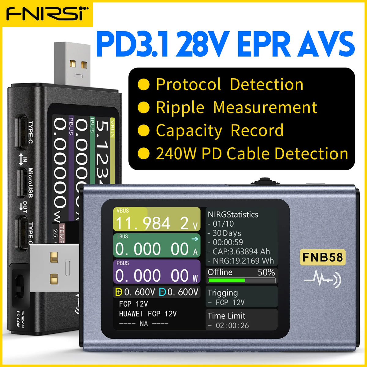 FNB58 USB Voltage and Current Tester