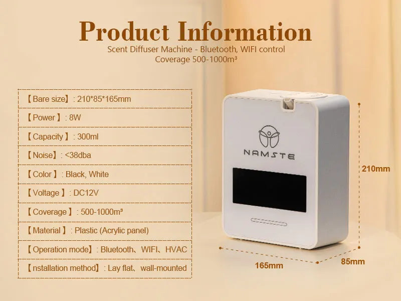 WiFi Bluetooth aromaterapeutický difuzér 300 ml pro velké prostory