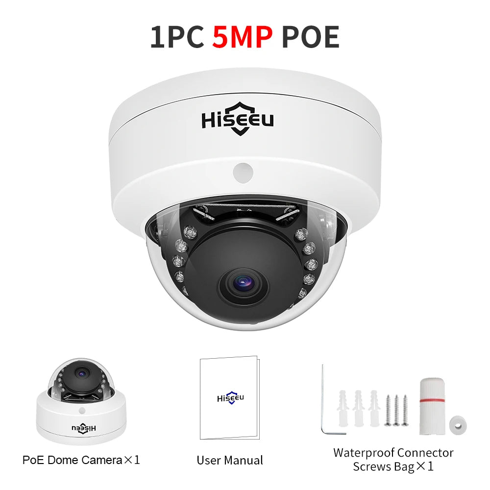 5MP Dome PoE IP Camera with Face Comparison