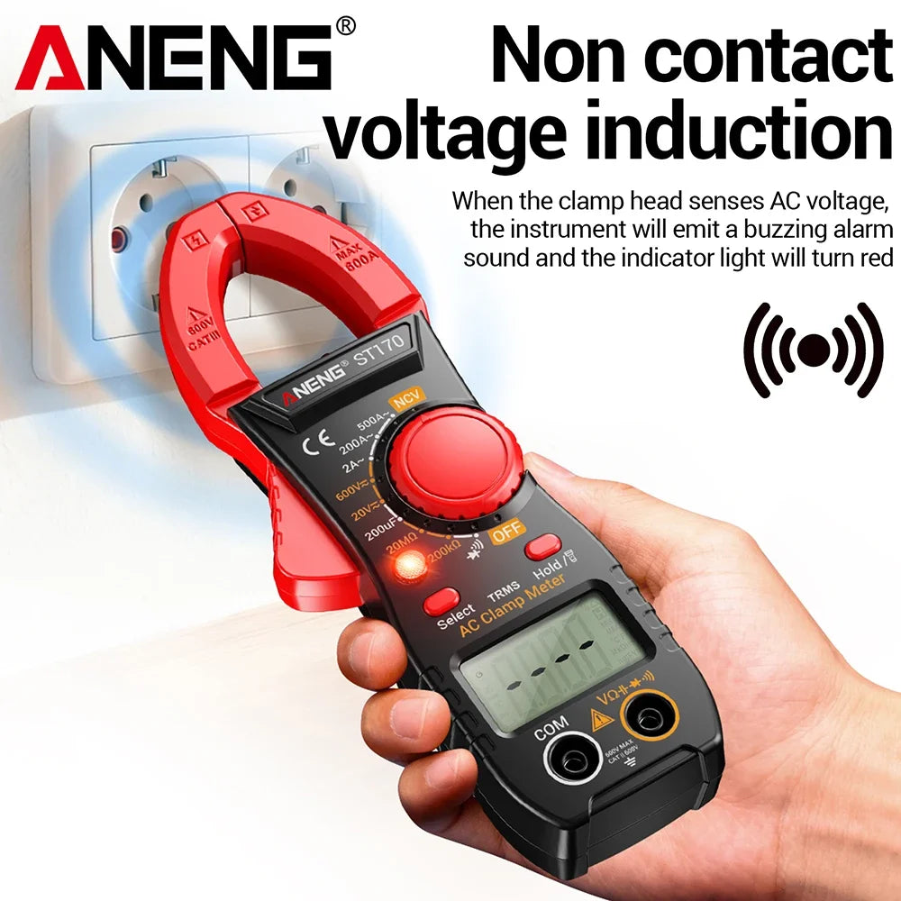 Clamp Meter Digital Multimeter NCV 1999 Counts AC/DC Voltage Ammeter Tester ANENG ST170 Capacitance Ohm Electrician Tester Tools