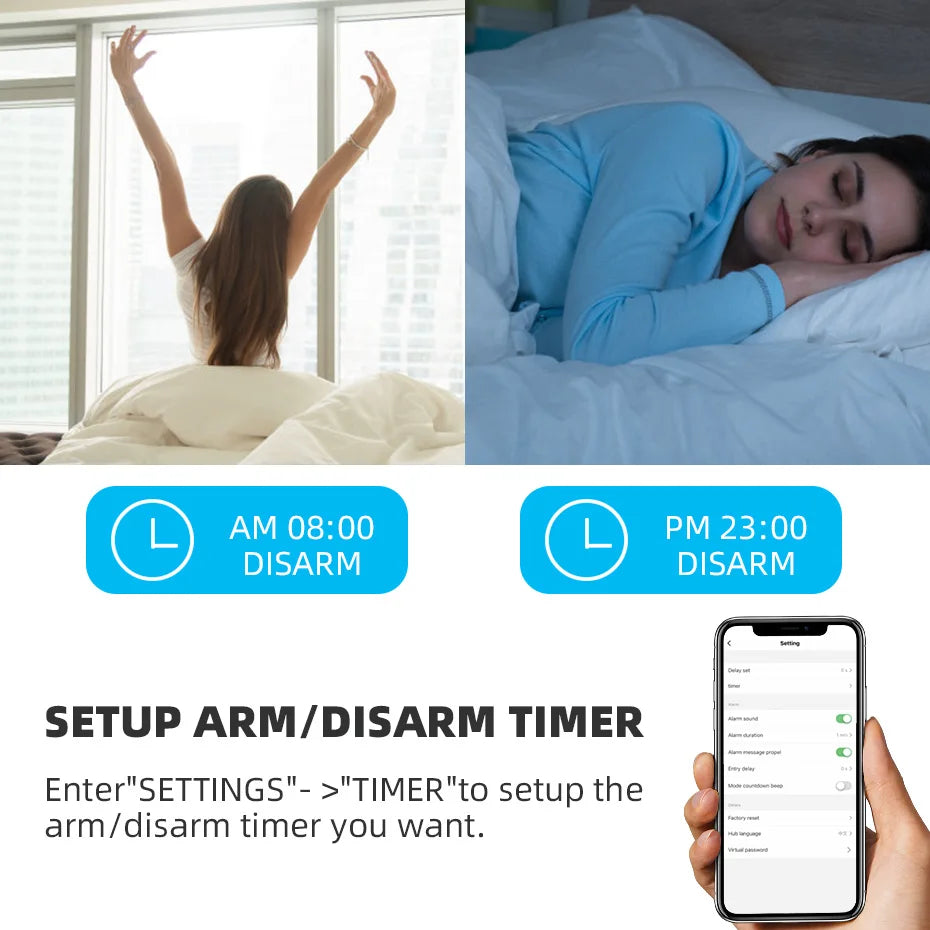 KERUI WIFI Siren Alarm System 110db Loudly Speaker Burglar Home Security Alarm Work With Tuya Smart Motion Sensor for House