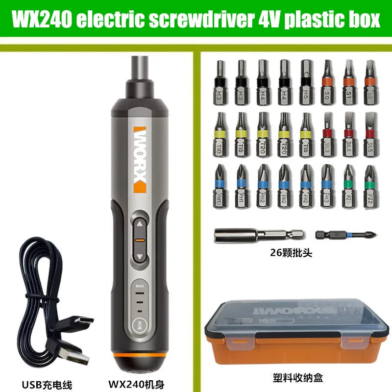 WORX 4V Electric Screwdrivers Set Automatic All-in-one Wireless Precision Screwdriver Household Hand Power Tools WX240 WX242