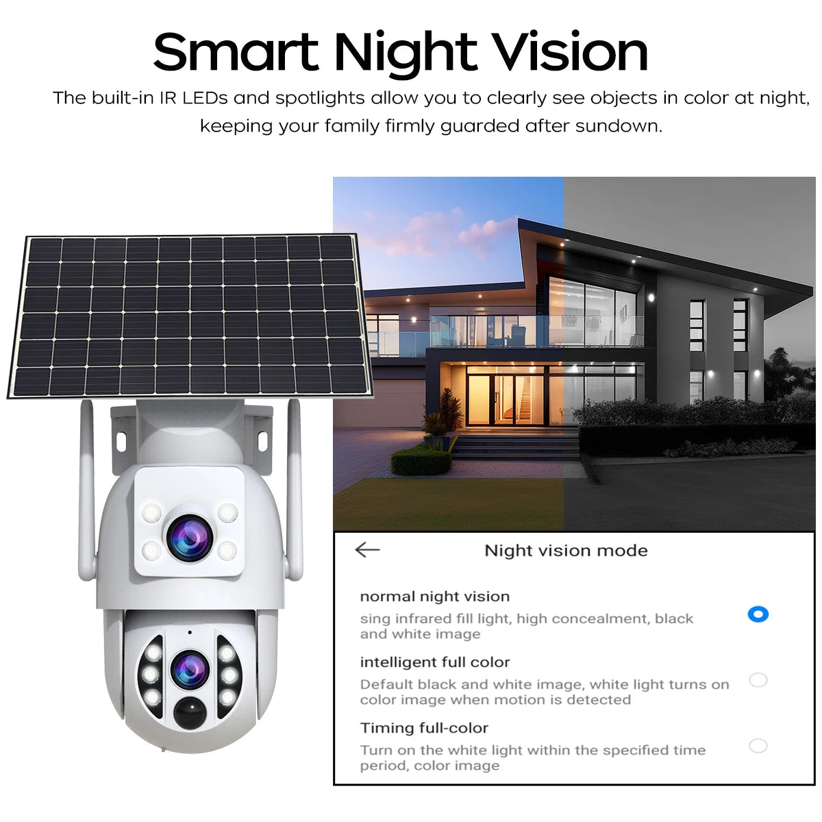 JOOAN 4K Solar Security Camera Wireless Outdoor Dual Lens Solar IP Camera PIR Color Night Vision Auto Tracking Battery CCTV Cam