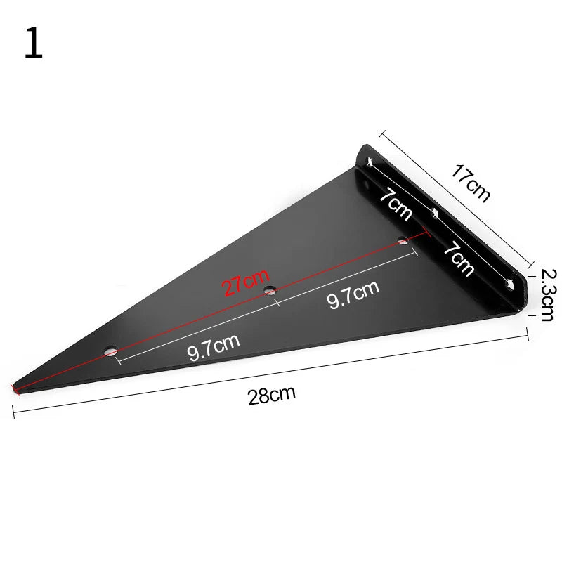Concealed Shelf Bracket, Black, Size Options