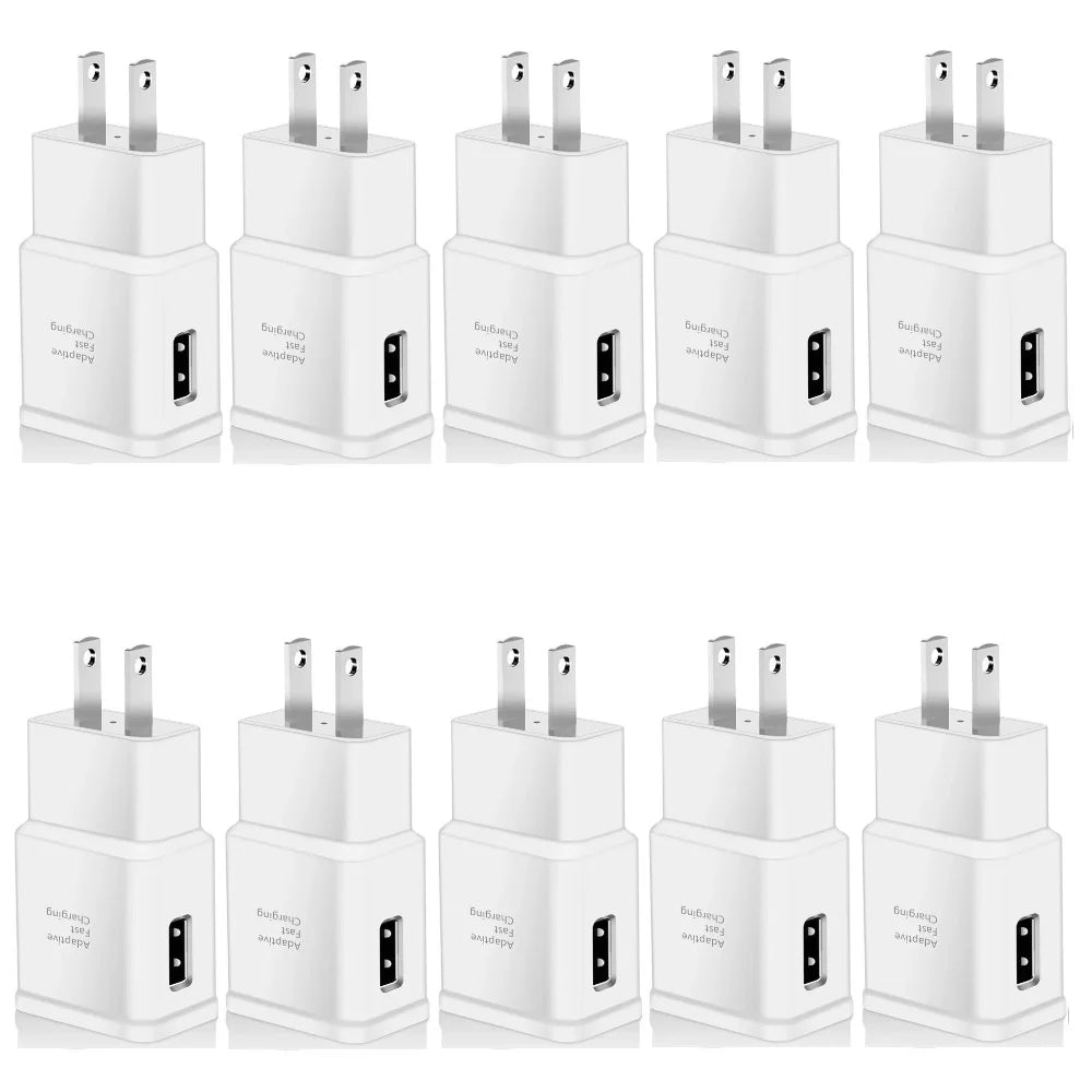 10-pack QC3.0 Snabbladdande USB-väggladdare EU/US-kontakt