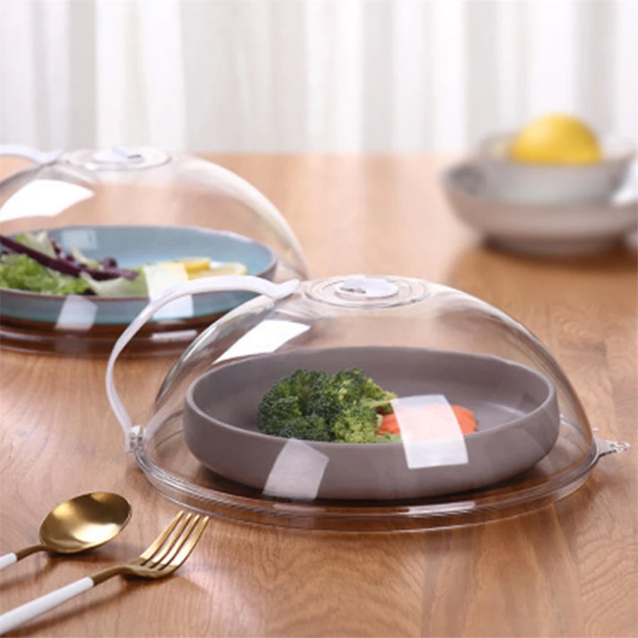 Cloche de protection transparente pour micro-ondes avec poignées