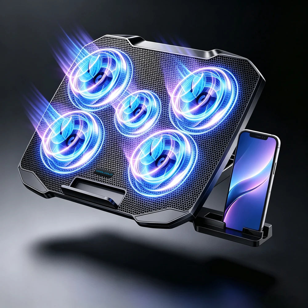 F2 Plus Five-Fan Laptop Cooling Stand
