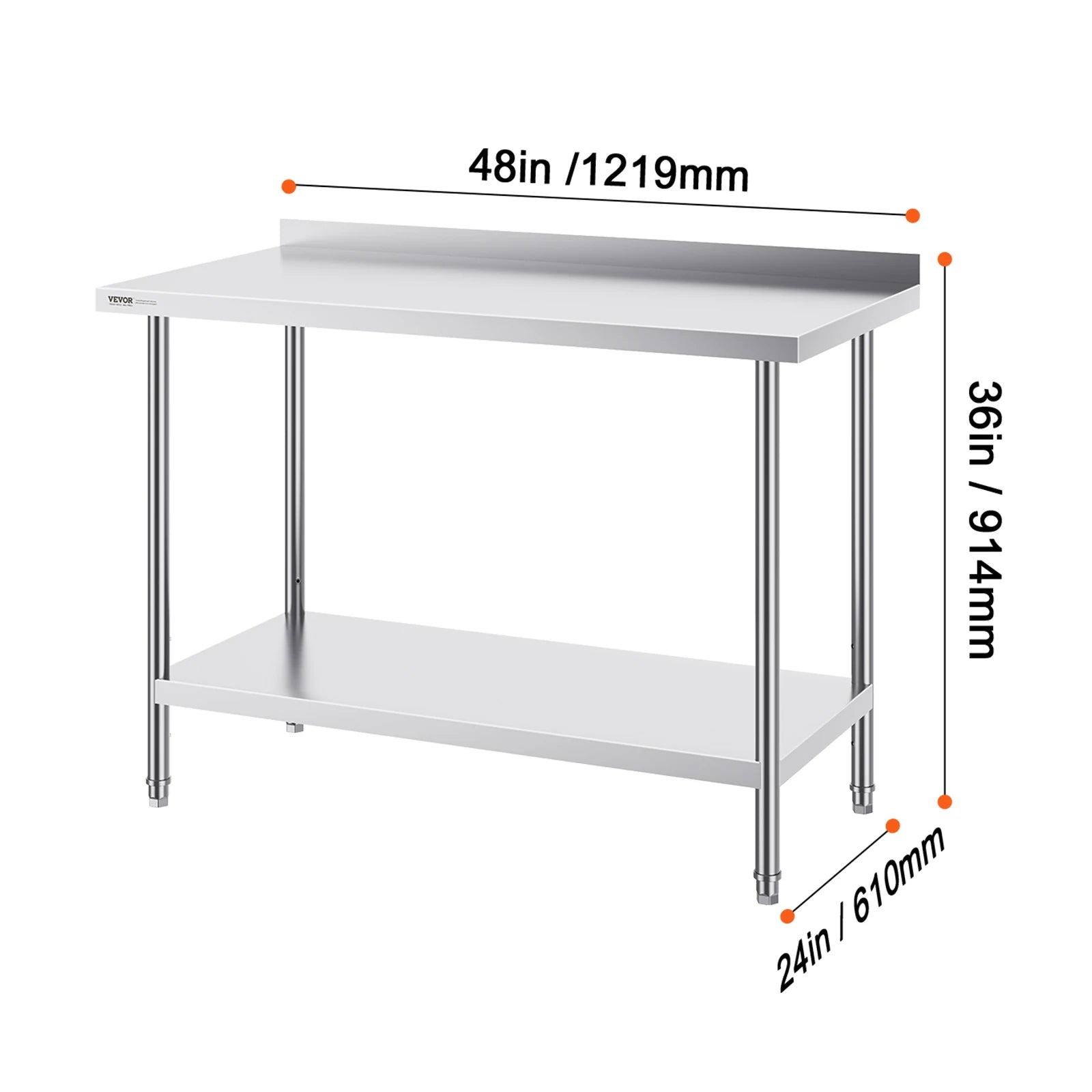 Stainless Steel Work Table 24x36 Adjustable Shelf Food Prep Station