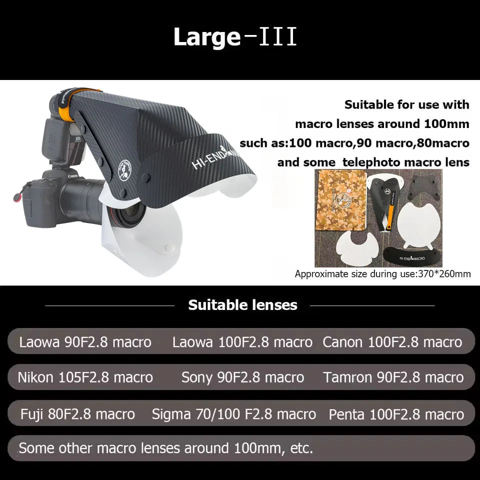 Macro Flash Diffuser - Size and Accessory Options