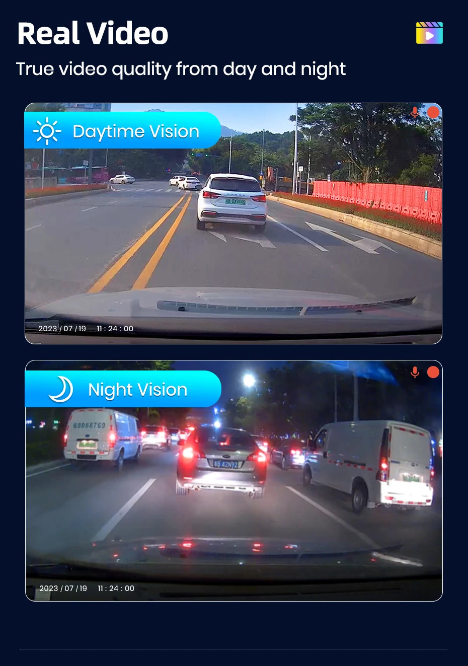 1080P Hidden Dash Cam with Rear Camera