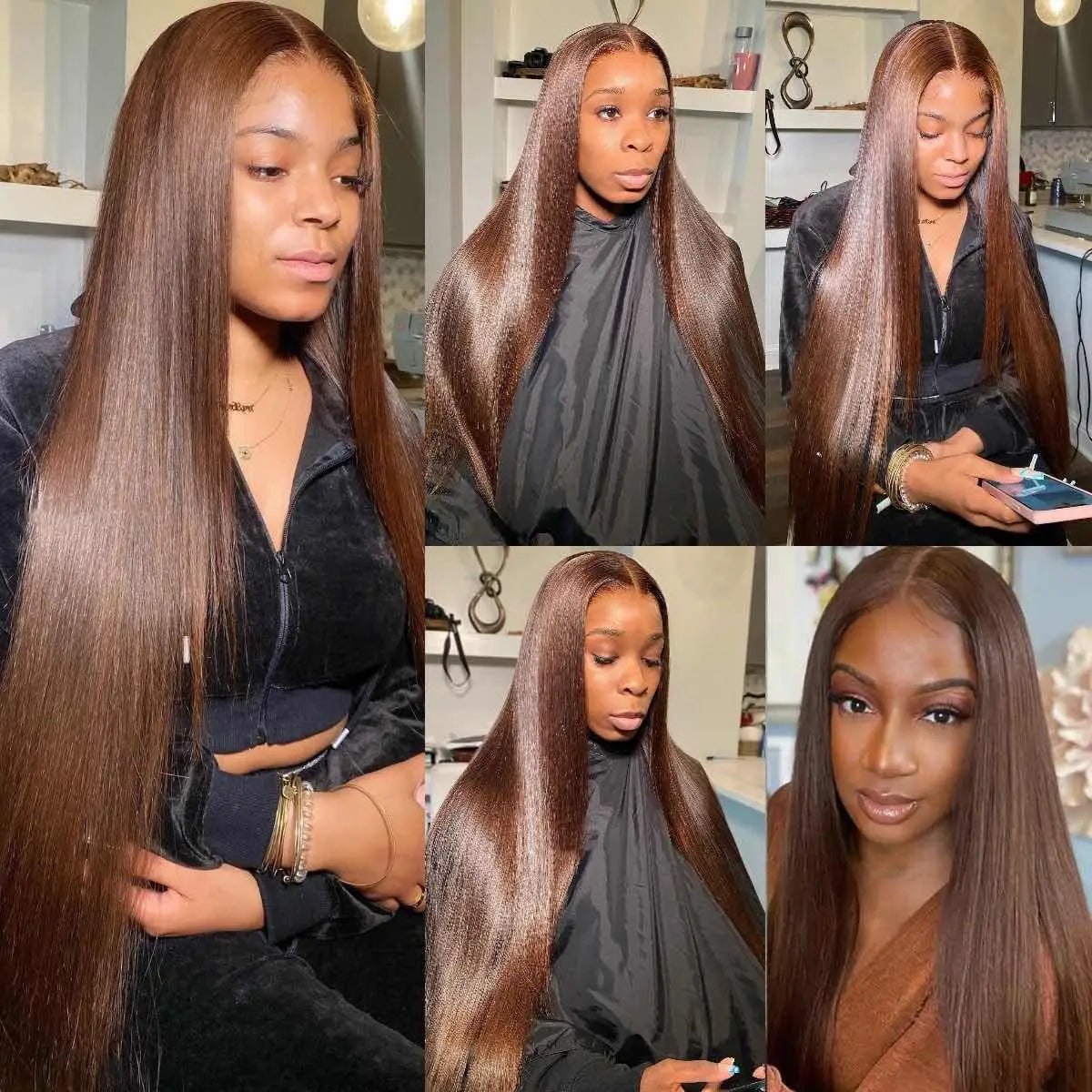 HD Chocolate Brown 13x4 Bone Straight Lace Front Wig Remy Brazilian 13x6x1 Lace Frontal Wigs For Women Human Hair Preplucked